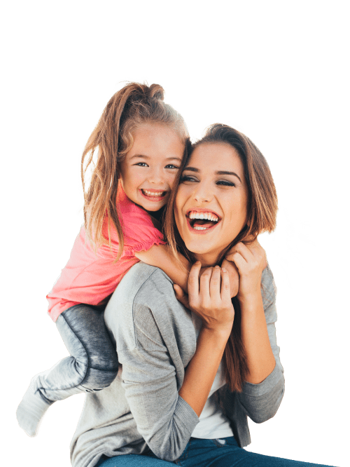 Mother and daughter hugging each other
