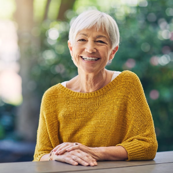 An elderly woman with Dental Bridges