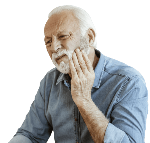 Old man with toothache