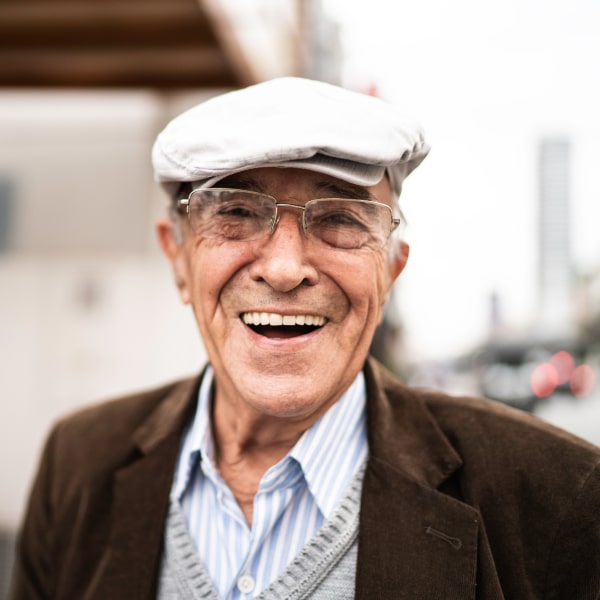 Smiling grandfather